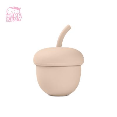 China LFGB 230 Degree Silicone Sippy Cup , Silicone Feeding Cup Cute Design for sale
