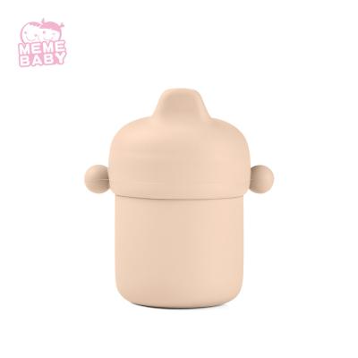 China Uso seguro del bebé de la taza de Sippy del silicón de la microonda anti del goteo con la tapa en venta