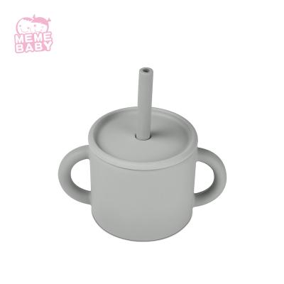 China 220ml Double Handles Silicone Lid Sippy Cup For Weaning Breastfeeding for sale