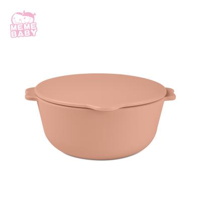 China Silicone Bowl Set Baby Dinner Food Soup Salad Unbreakable With Lid for sale