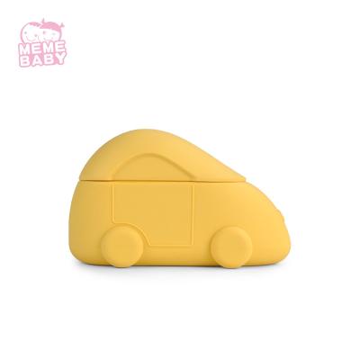 China Silicone Bowl Baby Weaning Microwave Safe Cute Car Dust Proof Lid for sale
