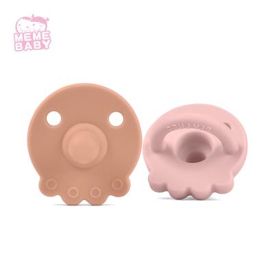 China Food Grade Flexible Silicone Nipple Pacifier Baby Teething Toy Round Shape for sale