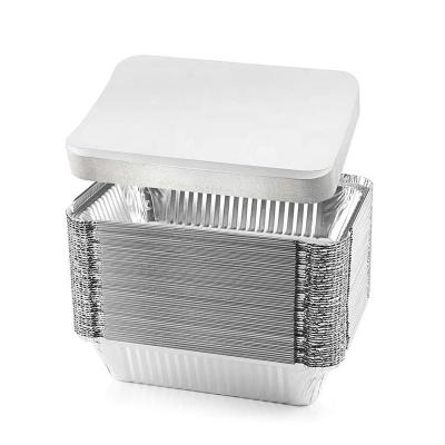 China 1350ml Square Aluminum Food Container Blister Disposable Baking Tray for sale
