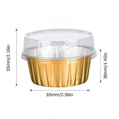 China Disposable Aluminum Cup Round Small Aluminum Foil Container For Cakes en venta