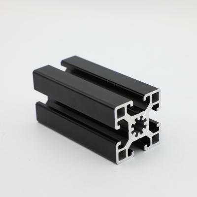 China Industrial Aluminium Extrusion Frame T Slot V Slot Extruded Black Aluminum Profiles à venda