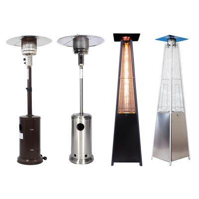 China Best Price Wall Dual Elemement Smokeless Overhang Infrared Steel Pellet Pyramid Terrace Indoor Patio Gas Heater With Wheels for sale