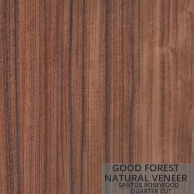 China Hotel Rosewood Natural Wood Veneer Of Crown Cut Quarter Straight for sale