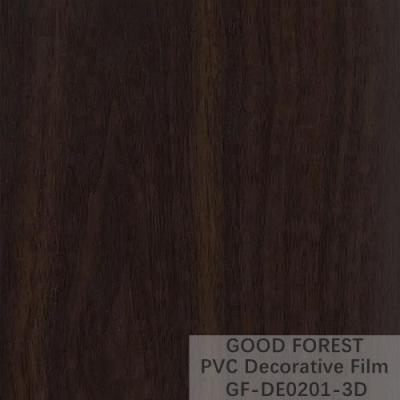 China Decorative Black PVC Film 1260mm - 1330mm Width Wooden Grain for sale