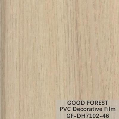 China Tipo amarillo claro decorativo del color de la ampolla de la película del PVC de madera del grano del OEM en venta