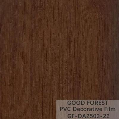 China Wardrobes PVC Decorative Film Blistering Wooden Grain Light Brown Color for sale