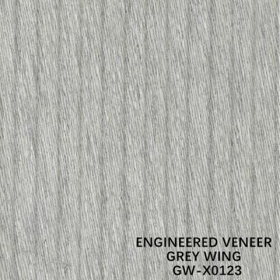 China ISO Decoration 3100mm Engineered Wood Veneer Unusual Wing Exotic Grain Grey Color for sale