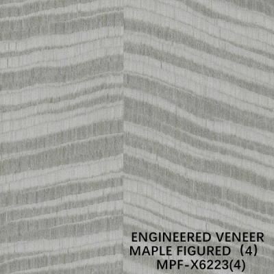 China Exotic Engineered Maple Figured Wood Veneer X6223 Irregular Texture Dyed Grey Color Good Supply Capacity From China for sale
