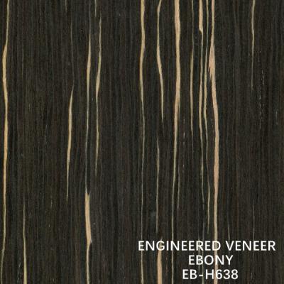 China Grueso reconstituido modificado para requisitos particulares del grano recto de Ebony Wood Veneer H638 parte posterior del papel de 0.15-0.6 milímetros del fabricante de China en venta