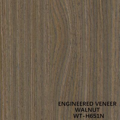 China Wall Covering Engineered Black Walnut Wood Veneer H651N Quarter Straight Grain Brown Color for sale