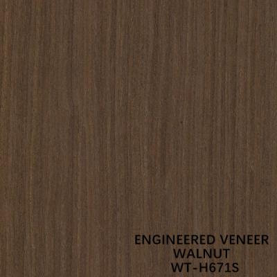 China Reconstituted Black Walnut Wood Veneer H671s Slice Cut Technics Vertical Grain Good Price From China Factory For Door for sale
