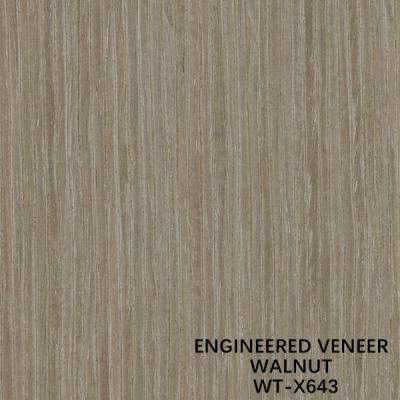 China Decoration Engineered Black Walnut Wood Veneer X643 Straight Grain Light Color ISO for sale