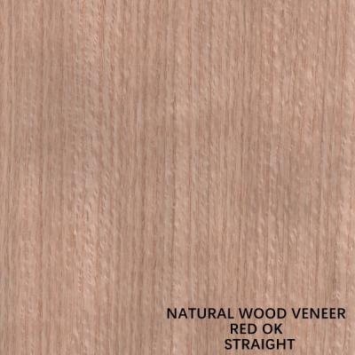 China Quarter Cut Straight Grain Red Oak Wood Veneer 0.5mm For Furniture Face And Door for sale