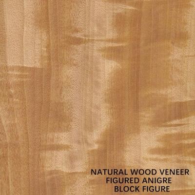 중국 Anegre Africa Natural Wood Veneer Block Figure Grain Uniform Color 0.5mm 판매용