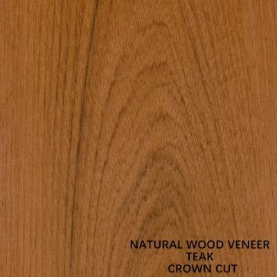 China Decoration Natural Teak Wood Veneer Flat Cut Crown Grain 2050-3200mm Length for sale