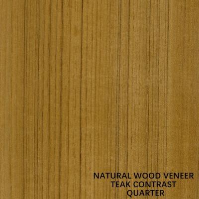 China AAA Grade Teak Wood Veneer Contrast Black Line Straight Grain For Fancy Plywood for sale