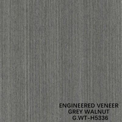 China Engineered Walnut Wood Veneer Silver Color Straight Fine Line Grain For Door And Cabinet Face for sale
