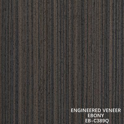 中国 Brown Engineered Wood Veneer Quarter Cut Ebony Veneer Fineline For Door And Cabinet Face 販売のため