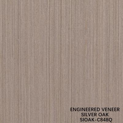 China Slice Cut Reconstituted Silver Oak Wood Veneer Length 2500-3100mm Can Be Customized For Wall Covering for sale