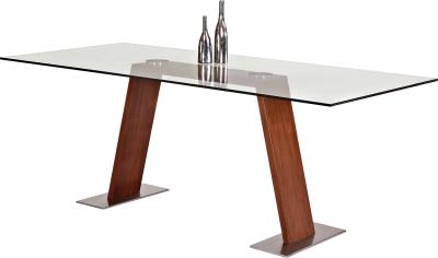 China Tempered glass Fixed Dining Table for sale