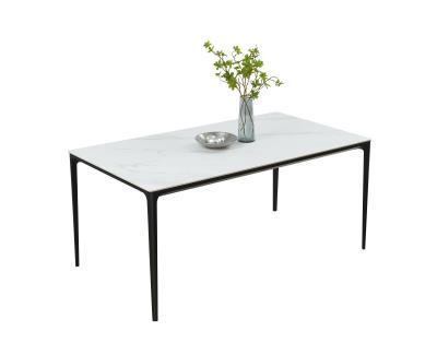 China Ceramic Iron Fixed Dining Table 4 Legs 1600*900*730mm for sale
