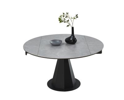 China Ceremic Extension Rotation Dining Table 3H Furniture 1350*(800+275*2)*750mm for sale