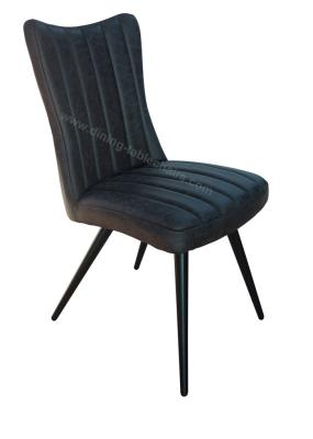 China Leathaire Technical Fabric Upholstered Dining Chairs Thickly Foamed Seat for sale