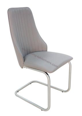 China Polyurethane PU Upholstered Stainless Dining Chair Livingroom Chair Leisure Chair for sale
