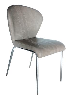 China Customized PU Dining Chairs Chrome Plated Legs High Density Sponge for sale