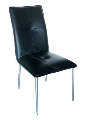 China PVC Upholstered Dining Chair Silver Leg Skin Friendly Gentle Material for sale