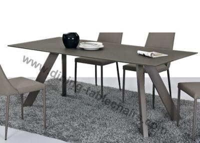 China Elegant Rectangle Dining Room Table 2.0 Meter Moka Frosted Top Long Life Span for sale