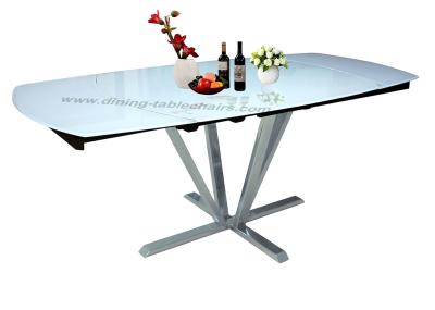 China Modern Extension Dining Room Table Hotel Use White Painting Beneath for sale