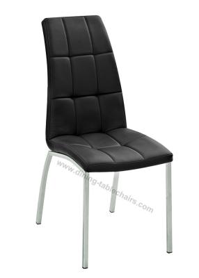 China Luxury Commercial Dining Chairs Industrial Furniture Glossy Chromed Leg for sale