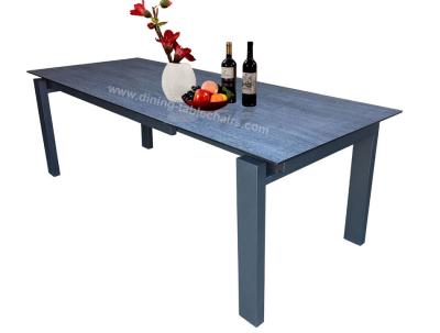 China HPL Topped Extension Dining Table , Modern Rectangle Dining Table Adjustable Foot for sale