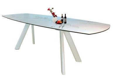 中国 中国の陶磁器の贅沢な現代的なダイニング テーブルの頑丈な鋼鉄足 販売のため