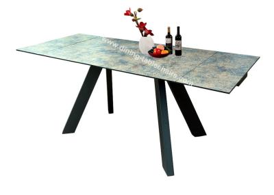 China 3D Printed Tempered Glass Dining Table 2.1 Meter Heat Resistant For 10 Seats for sale