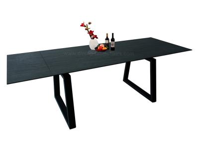 China Commerical Extension Dining Table , Heat Resistant Black Extension Table for sale