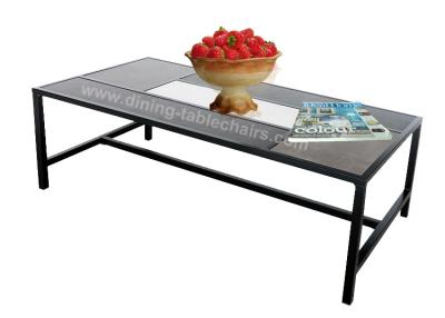 China 5 Pieced Rectangle Coffee Table MDF Ceramic Top 120x60cm Oil Proof for sale