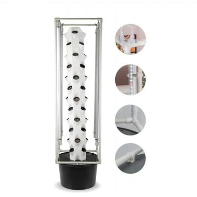 China 32 48 64 Holes Vertical Indoor Pineapple Tower Hydroponic Growing System 30L 8 12 16 Layer à venda