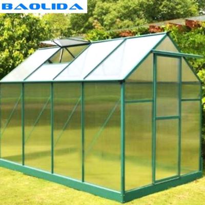 China Metal Aluminium Greenhouse Tent Small Mini Frame Polycarbonate Sheet Commercial for sale