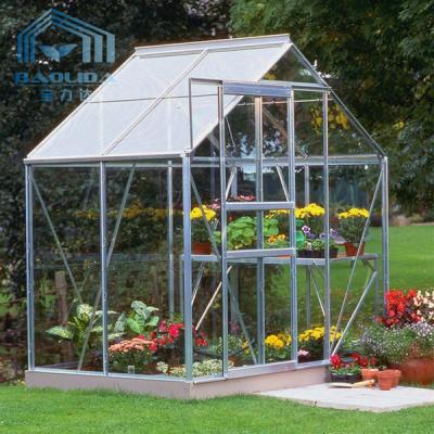 China Tempered Insulating Glass Flower Greenhouse Horticultural Ventilated for sale