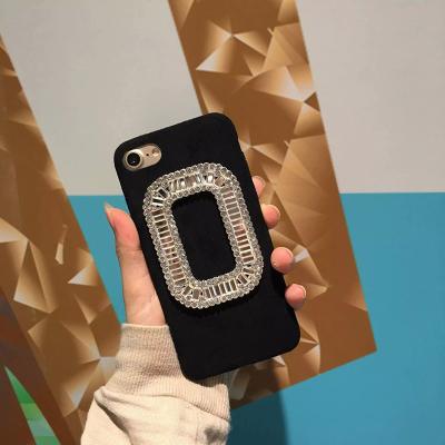 China TPU&Fiber Korea Style Frame Diamond Cell Phone Case Cover For iPhone 7 6s Plus for sale