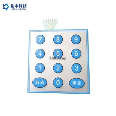 China Custom Poly Membrane Switch Keyboard 3M Adhesive Pantone Color for sale