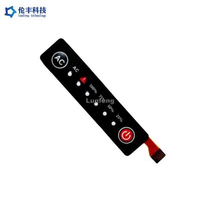 China Interruptor de membrana de LED de poliéster, teclado de membrana personalizado de circuito flexível à venda