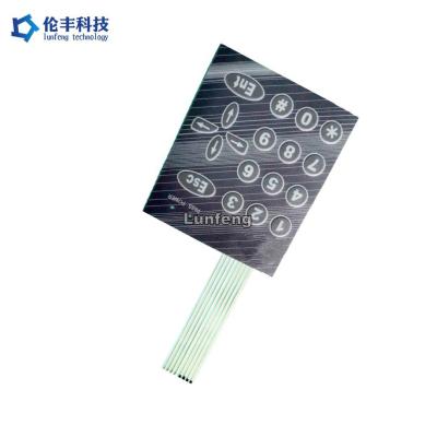 China Teclado de membrana plano del ANIMAL DOMÉSTICO auto-adhesivo del poliéster con las bóvedas del metal en venta