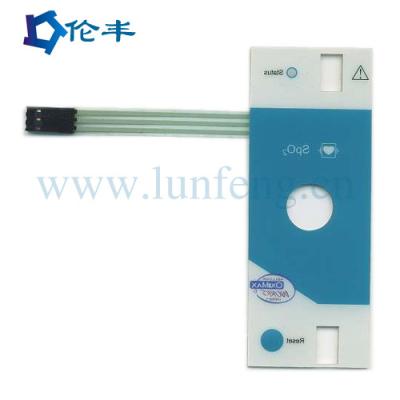 China Customized LED White Membrane Keypad PVC Plastic 1mm 1.5mm for sale